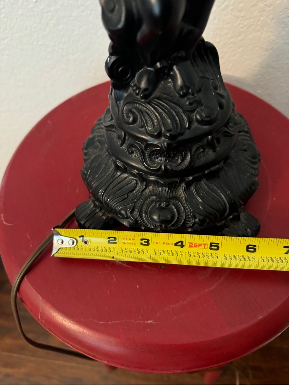 Vintage Table Rococo 13.5" Brass Cherub Statue Lamp Total 24" Tall - Picture 16 of 16